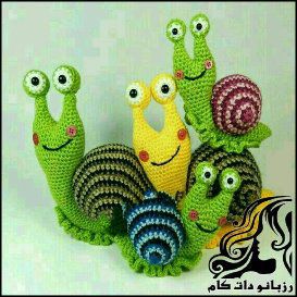 آموزش بافت عروسک حلزون(قلاب) - rozbano 435 3 1