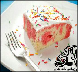 طرز تهیه ژله کیک دو رنگ - rozbano 45 1 1