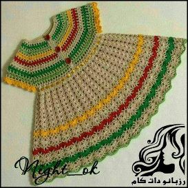 آموزش بافت سارافون کلوش رنگی رنگی - rozbano 462 1 1