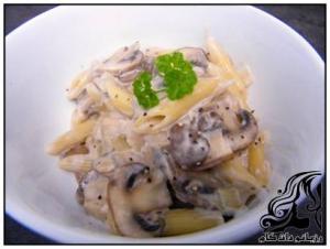 طرز تهیه پاستا و قارچ با سس خامه - rozbano 483 16