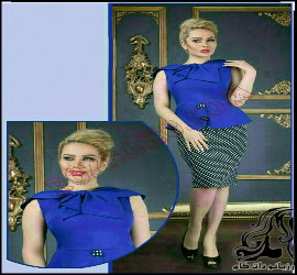 بلوز دامن مجلسی با نمای کاپ چرخشی - rozbano 490 18