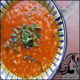 طرز تهیه سوپ گوجه فرنگی با برنج - rozbano 510 1