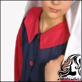 آموزش دوخت یقه شکاری فرم مدارس سایز یک - rozbano 531 6
