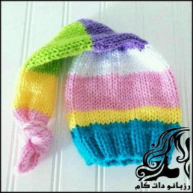 آموزش بافت کلاه دنباله دار شیطونی - rozbano 539 1 1
