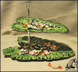 شیرینی خوری طرح برگ با گچ - rozbano 564 23 1