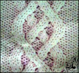 آموزش بافت پیچ لوزی درهم با دو میل - rozbano 594 5