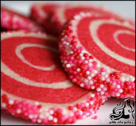 طرز تهیه شیرینی شکری فرفره ای صورتی - rozbano 624 2