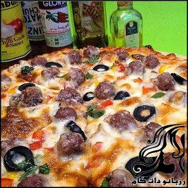 طرز تهیه پیتزا گوشت قلقلی - rozbano 629 1 1