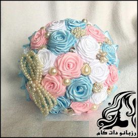 ساخت دسته گل عروس با روبان - rozbano 664 4