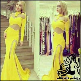 آموزش دوخت پیراهن ماکسی زرد - rozbano 679 13