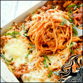 طرز تهیه اسپاگتی پیتزا - rozbano 699 1