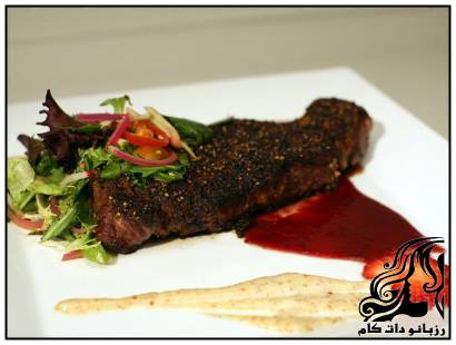 استیک ژامبون با سس توت فرنگی - rozbano 74 8