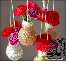 ایده تبدیل لامپ های سوخته به آویز زیبا - rozbano 774 14
