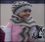 بافت شال وكلاه دخترانه - rozbano 805 1