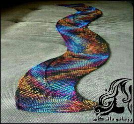 بافت شال موجی کج راه دومیل - rozbano 818 1