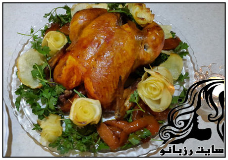 نمونه هایی از تزیینات و دورچینی مرغ شکم پر - rzbano 185 20