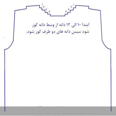 آموزش تصویری بافت یقه هفت (سه جاف سرخود)