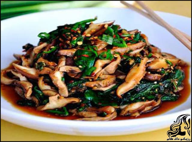 طرز تهیه خوراک اسفناج و قارچ چینی