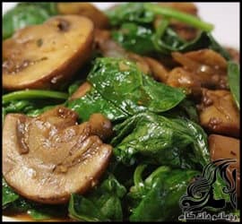 آموزش آشپزی | طرز تهیه خوراک اسفناج و قارچ - spinach20and20mushrooms 03