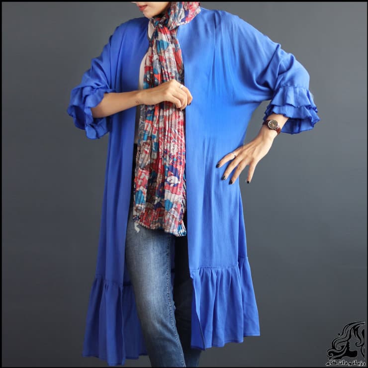 جدیترین مدل مانتو جلو باز با لبه های پایینی شیک و زیبا