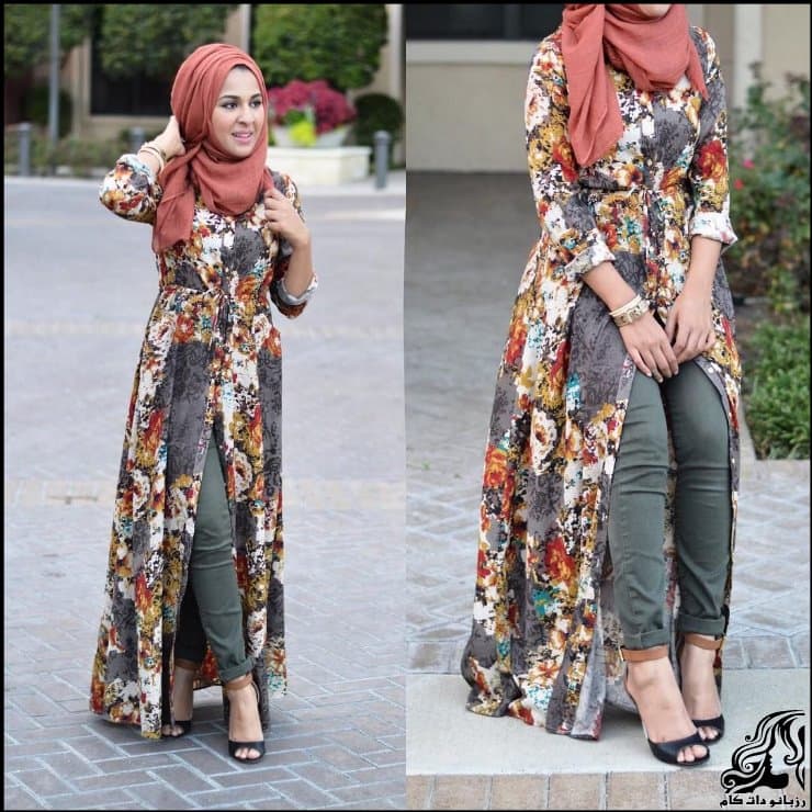 مدل مانتو جلو باز محجبه با حجاب کامل