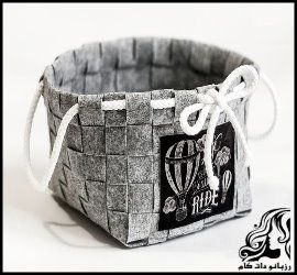 آموزش تصویری بافت سبد حصیری با نمد - woven felt baskets tutorial 38 compressor