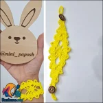 آموزش رایگان بافت دستبند طرح لوزی با قلاب بافی ساده