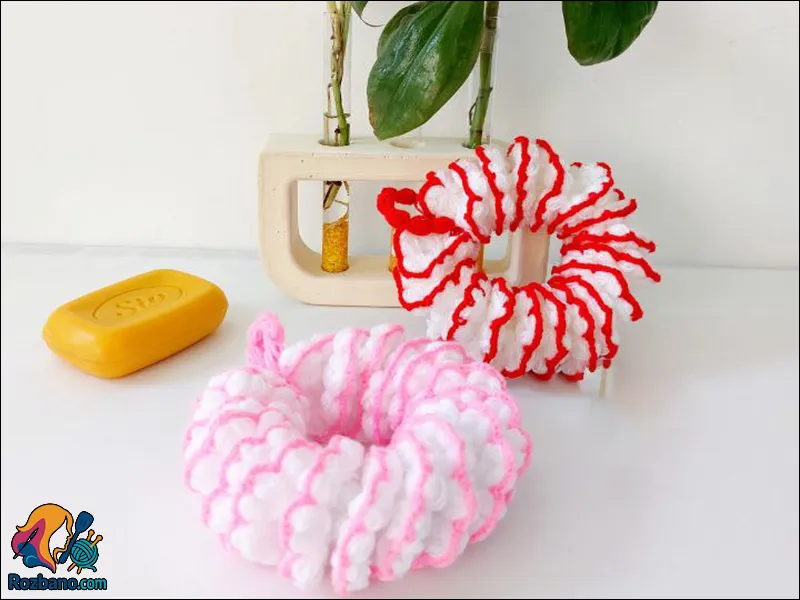 آموزش رایگان بافت لیف فرفری صورت با قلاب برای درآمد خانگی