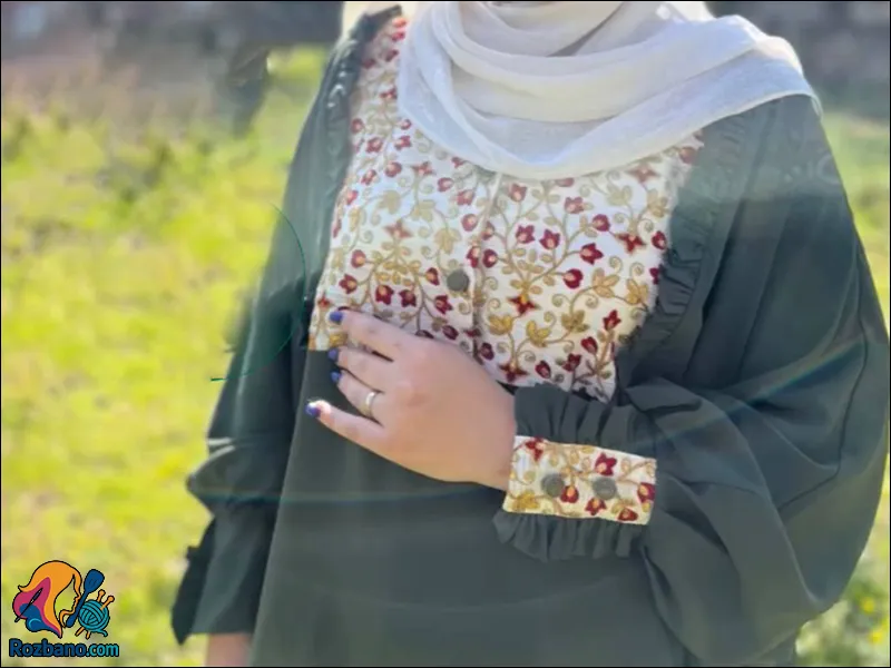 آموزش دوخت یقه و آستین عبا بحرینی به زبان ساده