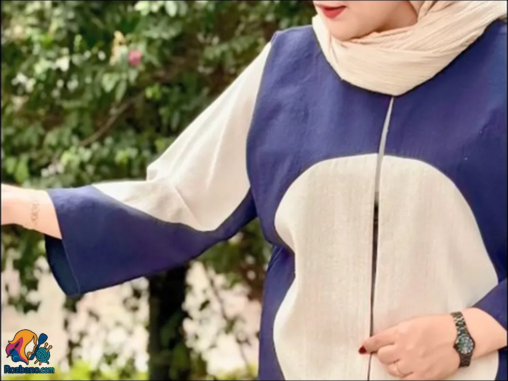 دوخت مانتو کتی دورنگ شیک برای افراد مبتدی
