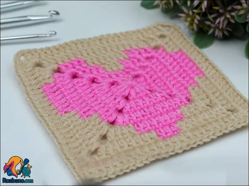 آموزش بافت موتیف قلبی با قلاب ویژه مبتدی ها