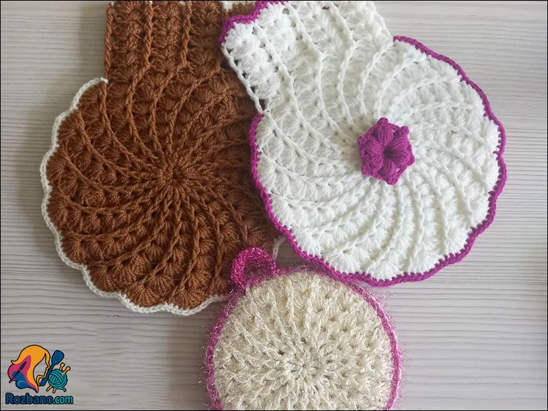 لیف چرخشی قلاب بافی جدید همراه آموزش ویدیویی