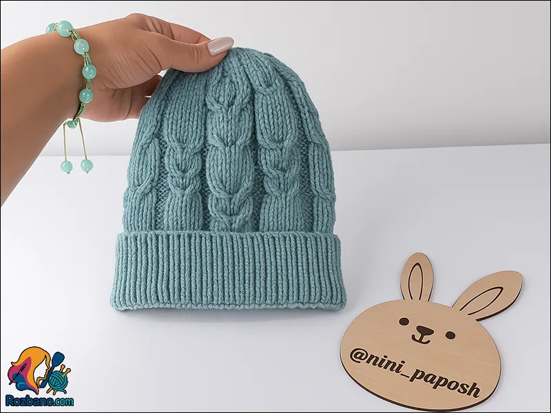 آموزش بافت کلاه دومیل مدل پیچ شاخ گوزنی