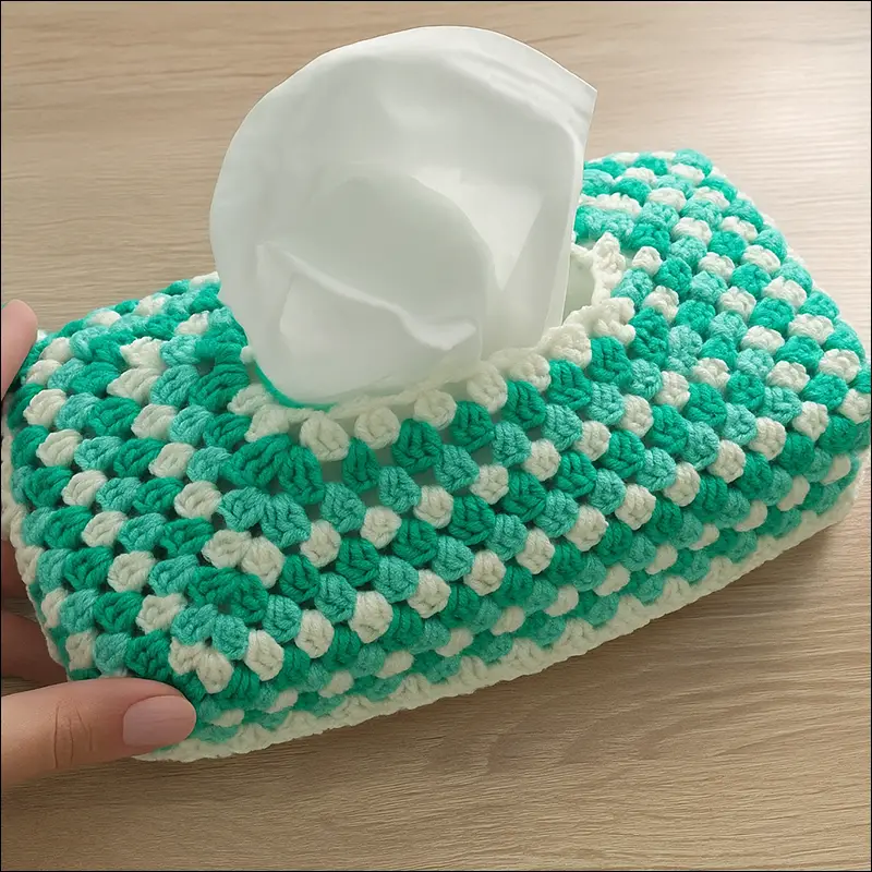 مدل جدید بافت کاور دستمال کاغذی با قلاب بافی