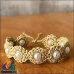 بافت دستبند دخترانه با قلاب بافی ساده و زیبا