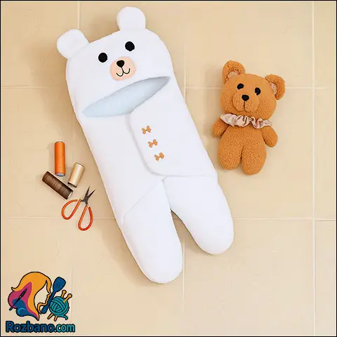 آموزش دوخت قنداق عروسکی به شکل خرس نوزادی