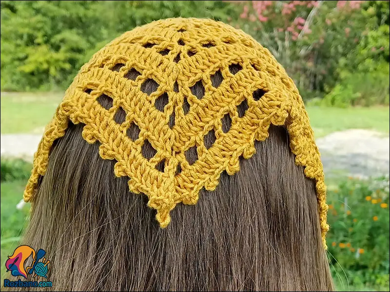 آموزش بافت باندانا یا اشارپ شیک و زیبا با قلاب قلاب بافی مرحله به مرحله