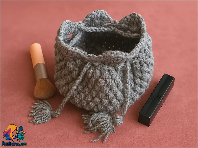 آموزش بافت کیف آرایش خاص با قلاب برای مبتدی ها