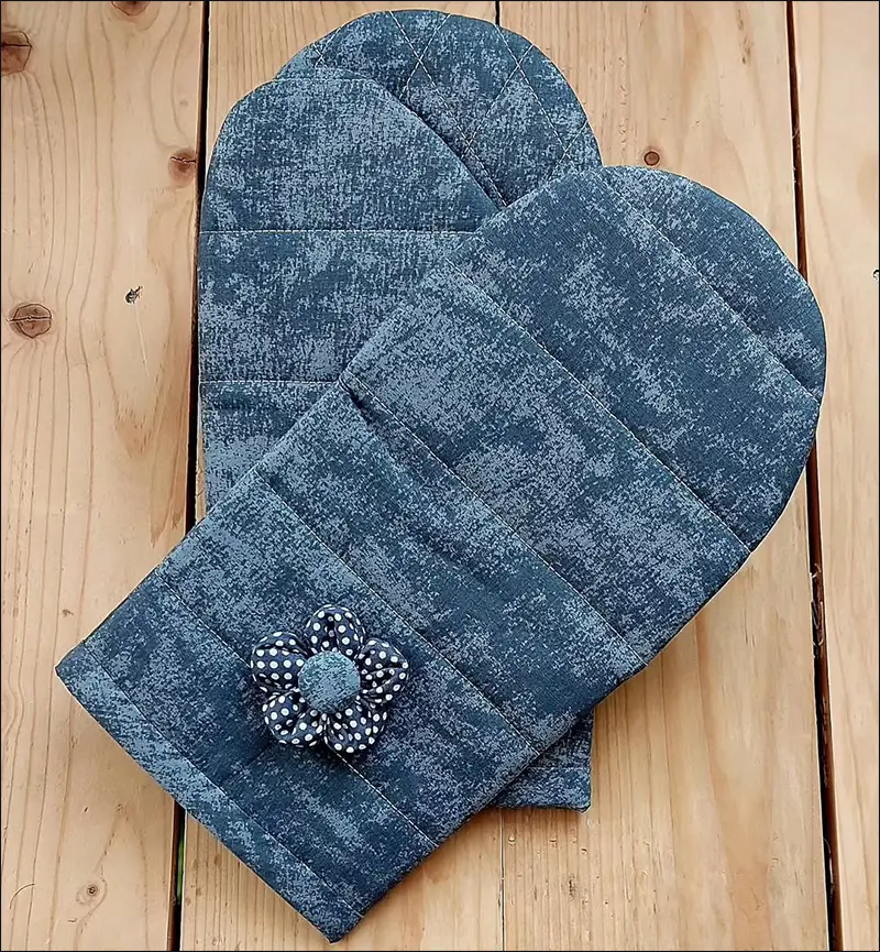 دوخت دستکش فر با الگو رایگان برای ست آشپزخانه