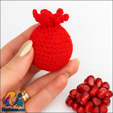 آموزش بافت گیفت انار شب یلدا با قلاب به روش ساده