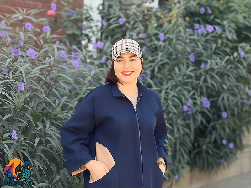 مراحل دوخت مانتو پاییزه با پارچه سرمه ای و کرم