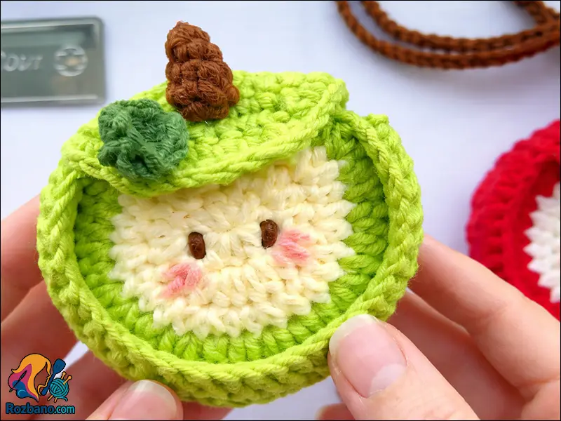 بافت کیف ایرپاد طرح سیب با آموزش رایگان