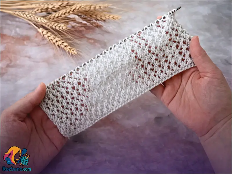 آموزش بافت طرح پاییزی دومیل مناسب شال و لباس