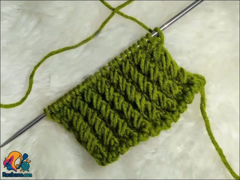 بافت مدل پیچک ساده و کاربردی برای بافتنی