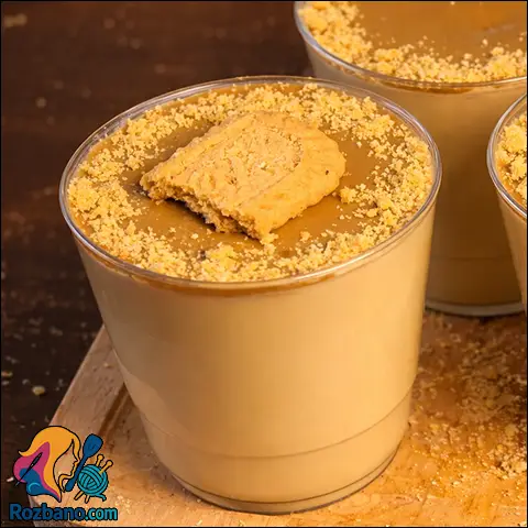 دسر ليواني خوشمزه خانگي با کرم کارامل