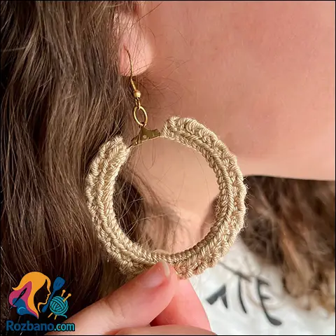 بافت گوشواره زیبا با قلاب بافی و آموزش مرحله به مرحله