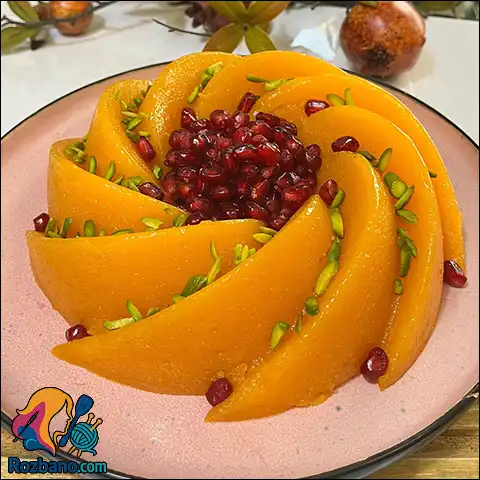 دسر با کدو حلوائی ساده و خوشمزه خانگی