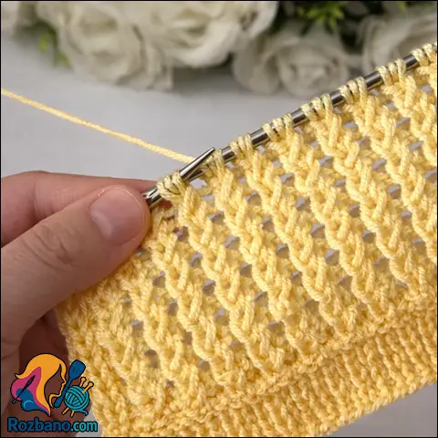 آموزش بافت طرح زیبا و شیک مرحله به مرحله