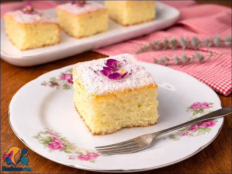 کیک نارگیلی خانگی شبیه کافی شاپ