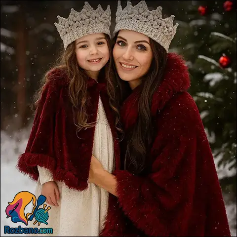 بافت تاج ملکه ی برفی آموزش رایگان و کامل